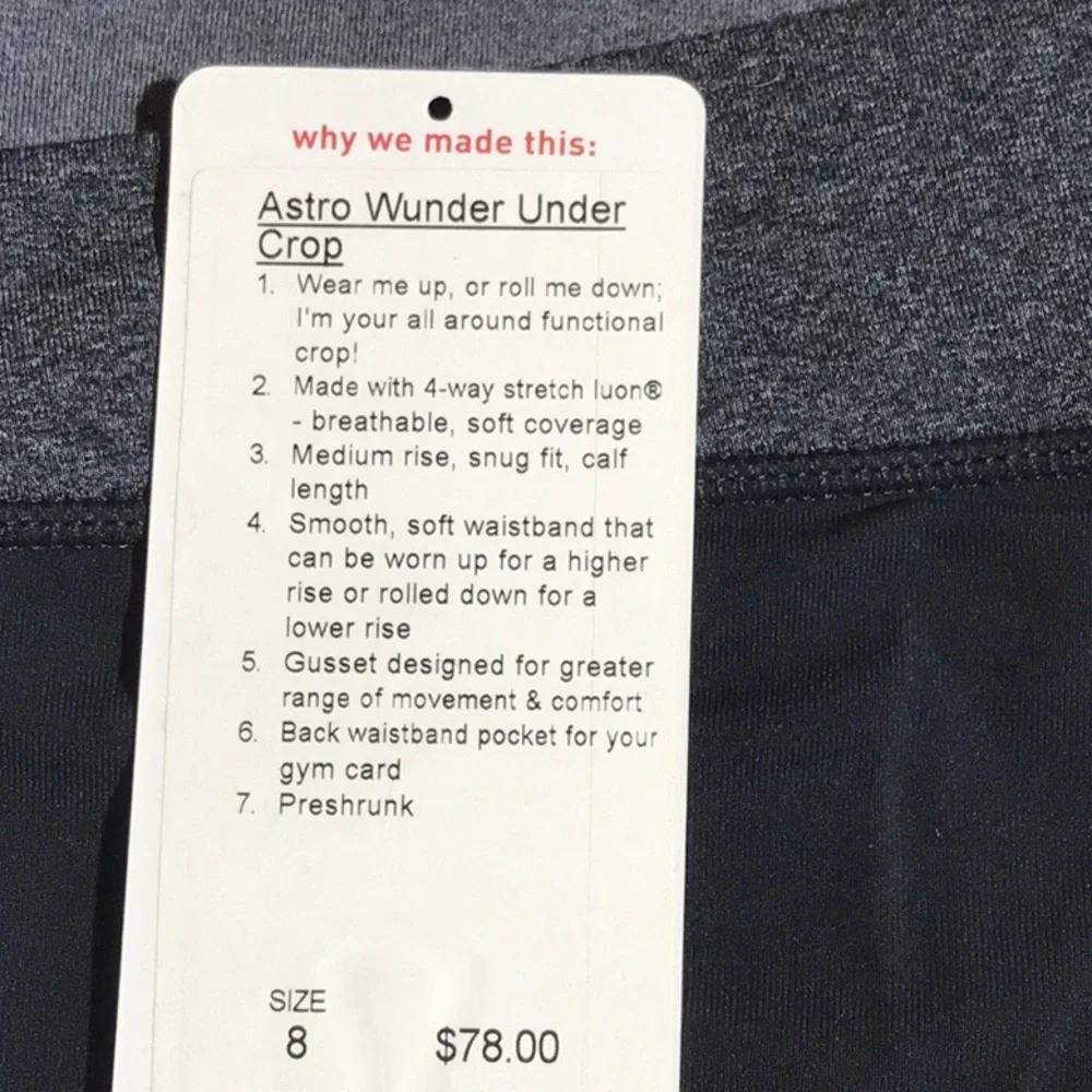 Vintage! LULULEMON Astro Wunder Under Crop - Picture 6 of 14